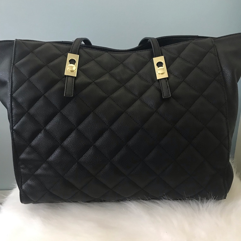 Black Quilted Tote